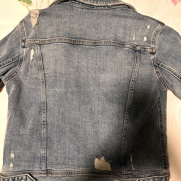 Zara Denim Jean Jacket Distressed - Picture 3 of 3